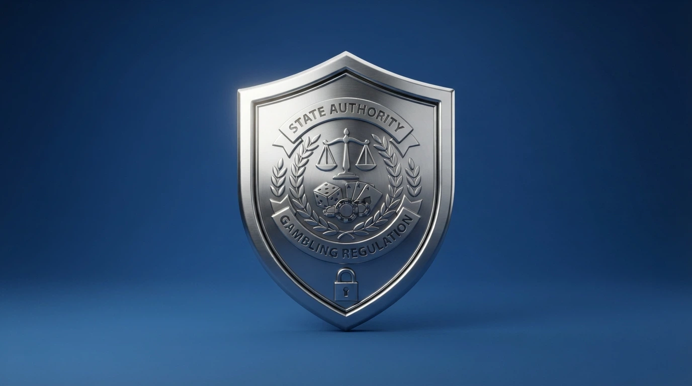 Le logo officiel de l'Autorité nationale des jeux (ANJ) sur fond bleu, le régulateur français des jeux d'argent et de hasard