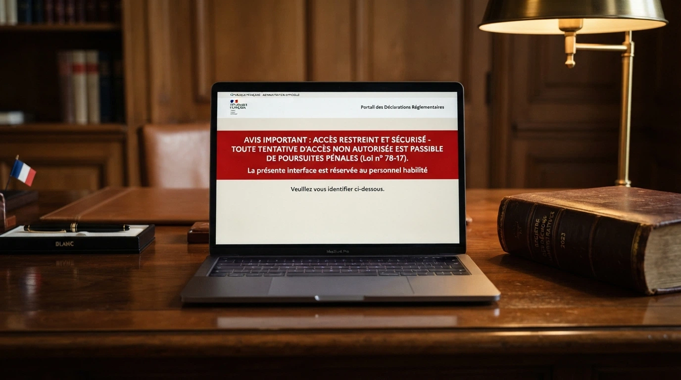 Le logo de l'ANJ sur un fond institutionnel, avec un écran affichant la mention « offre illégale » en rouge