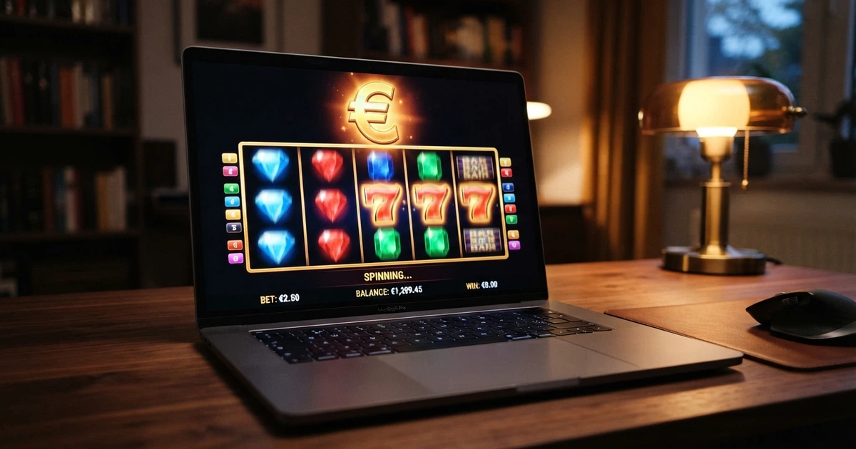 Écran d'accueil d'un casino en ligne affichant une bannière de bonus sans dépôt en euros
