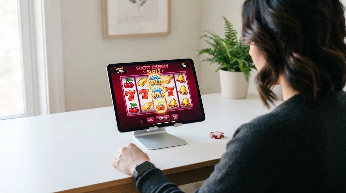 Écran de jeu de l'une des machines à sous 5 rouleaux du classement, affichant ses symboles, sa grille et son interface de pari