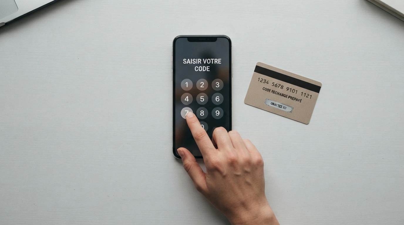 Une main saisit un code PIN à 16 chiffres sur l'écran de dépôt d'un casino en ligne, un bon Cashlib visible à côté du clavier