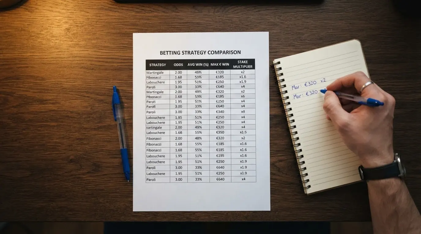 Un tableau comparatif posé sur un bureau, avec des colonnes de chiffres, des pourcentages et des montants en euros, un stylo et une calculatrice à côté