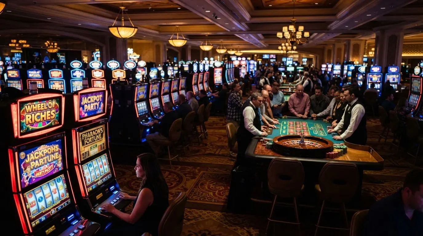Page d'accueil d'un casino en ligne acceptant MuchBetter, avec des vignettes de machines à sous, une table de roulette et un bandeau de bonus de bienvenue