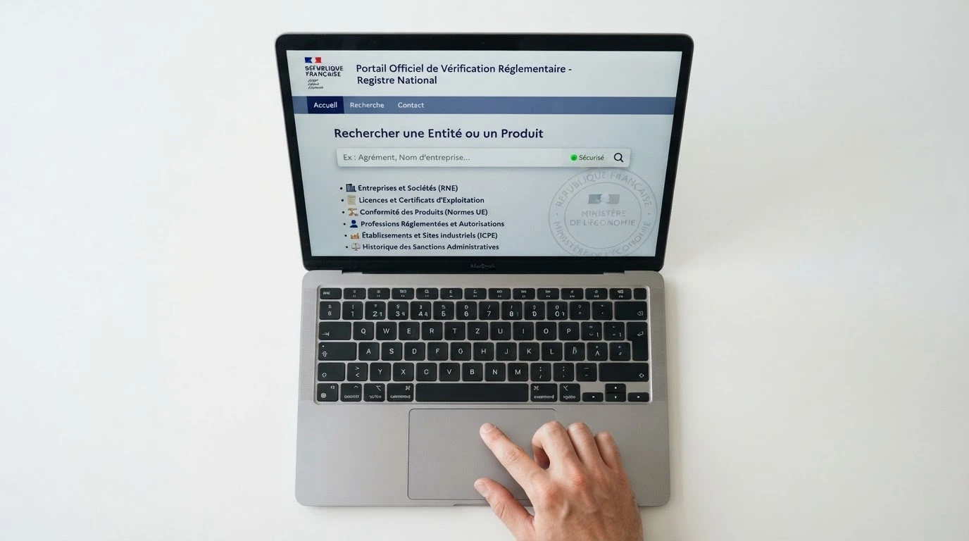 Capture d'écran du site de l'ANJ montrant la page de vérification des opérateurs agréés