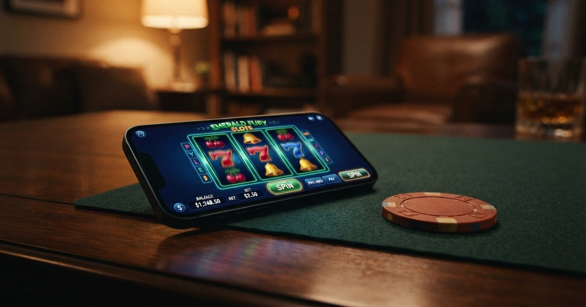 Interface d'un casino en ligne affichant une offre de bonus sans dépôt en français, sur fond de machines à sous