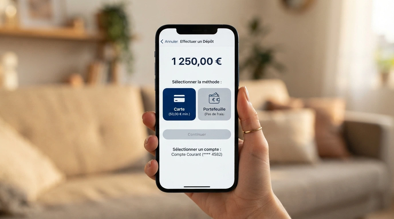 Un smartphone affichant les options de paiement d'un site de paris sportifs avec l'option carte Visa et Apple Pay mises en avant