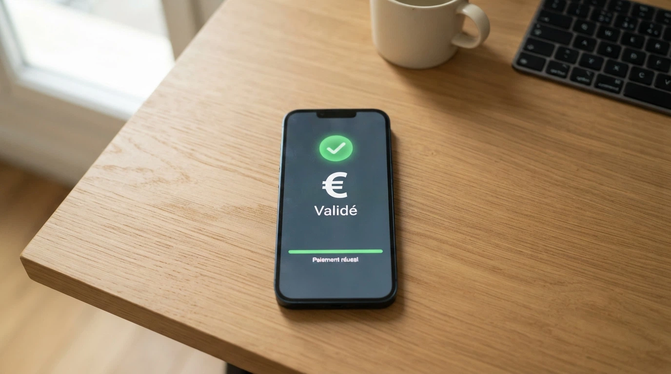 Interface de portefeuille électronique affichant un retrait de gains de casino