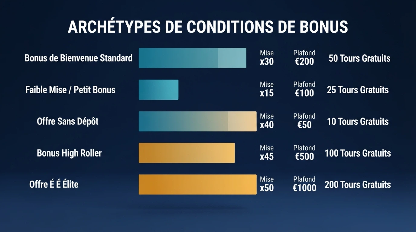 Logos et offres de bienvenue des dix casinos offshore comparés, disposés en grille comparative